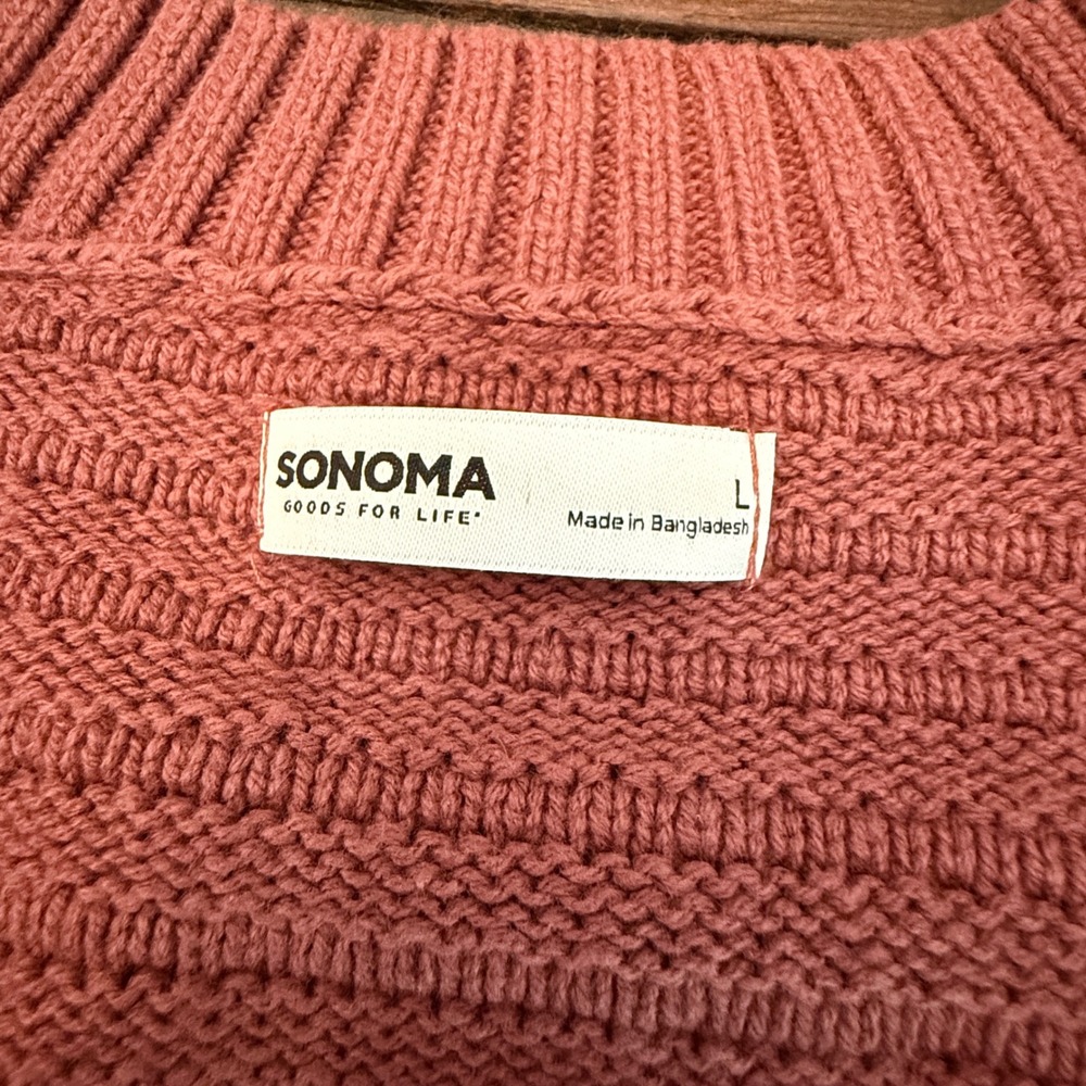 Sonoma Goods For Life Rose Pink Button Front Cardigan Sweater Womens Large L - Picture 5 of 6